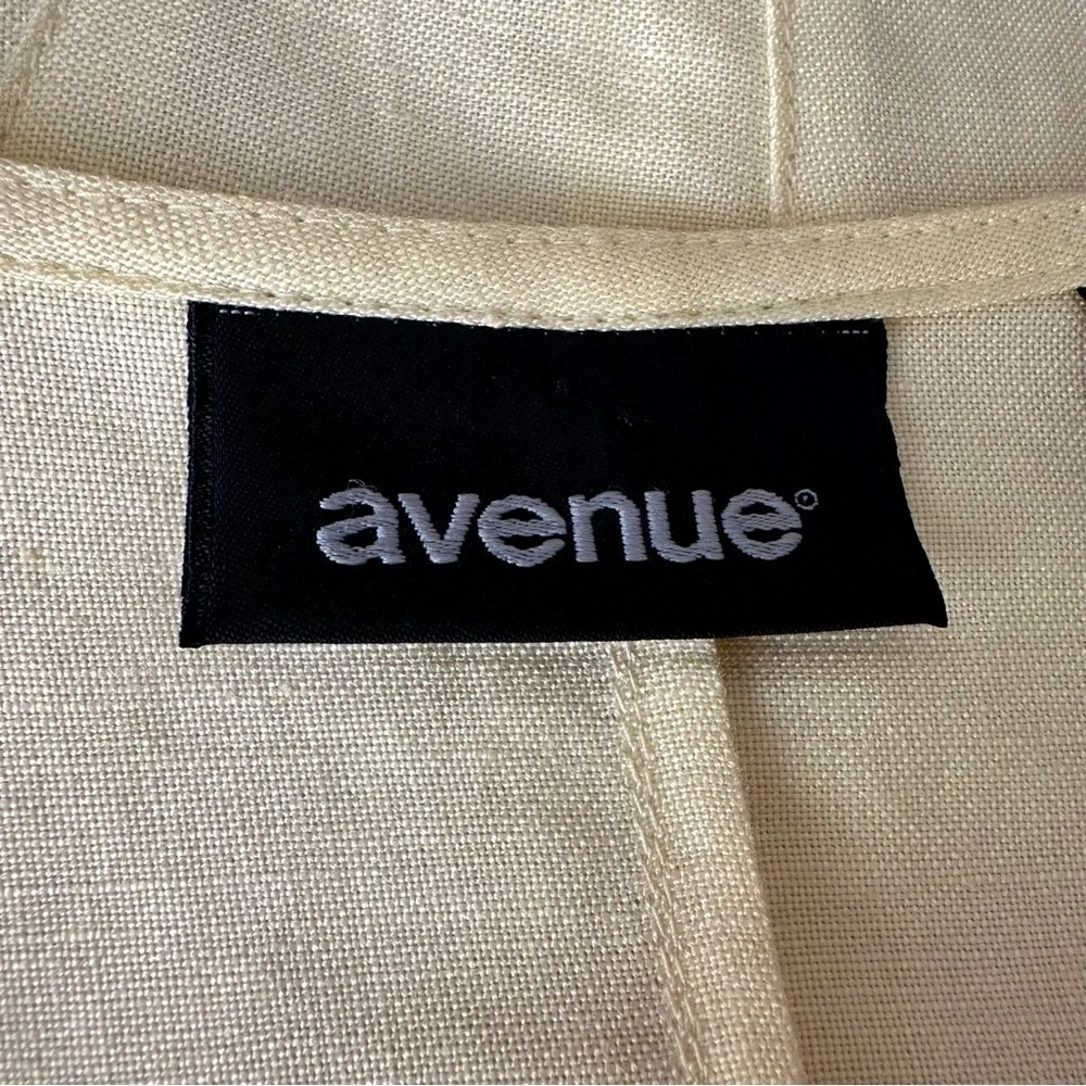 Linen Blend Linen Blend Pastel Yellow Pintuck Blouse Euro Summer Coastal 14/16
